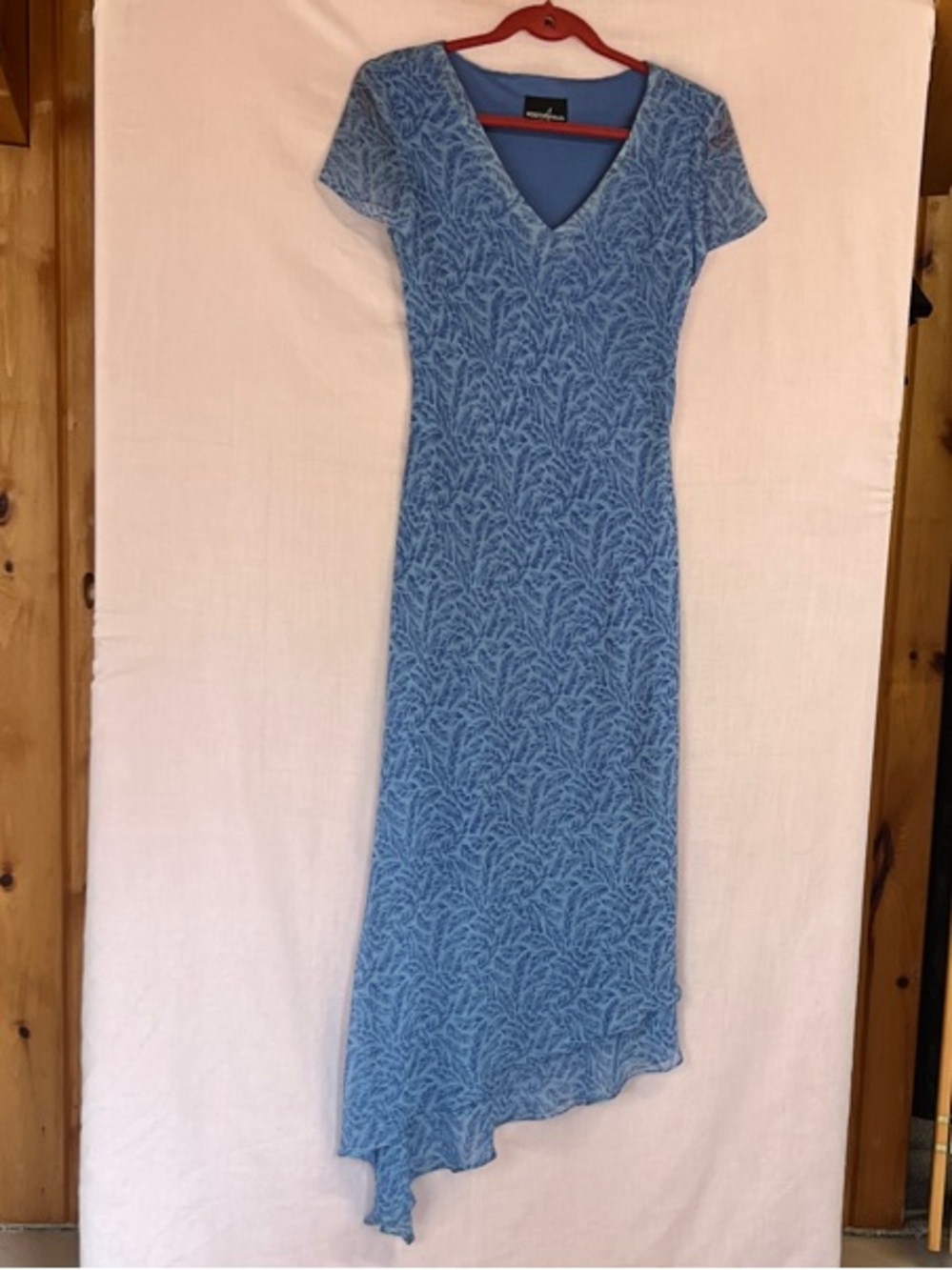 Positive Attitude Light Blue Asymmetrical V-Neck Dress